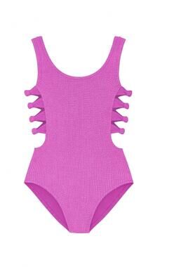 NEW LIMEAPPLE girl's layla cut out one piece in orchid